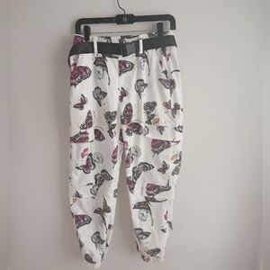 Butterfly Print Juniors Jogger Cargo Pants Size 9/10
